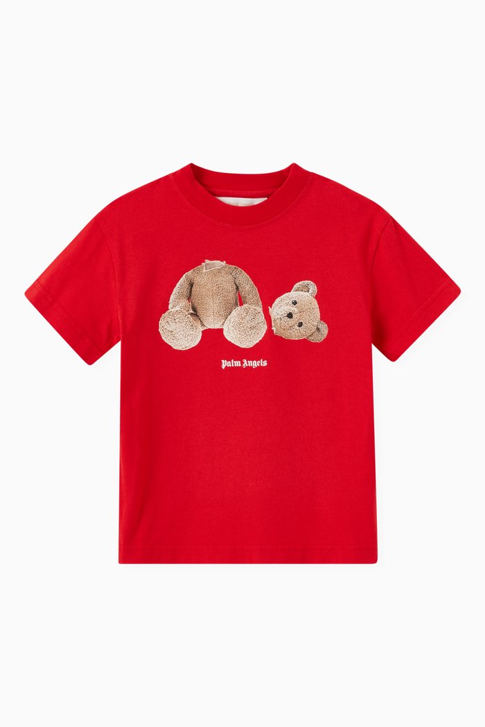 

Bear Print T-shirt in Cotton, Red