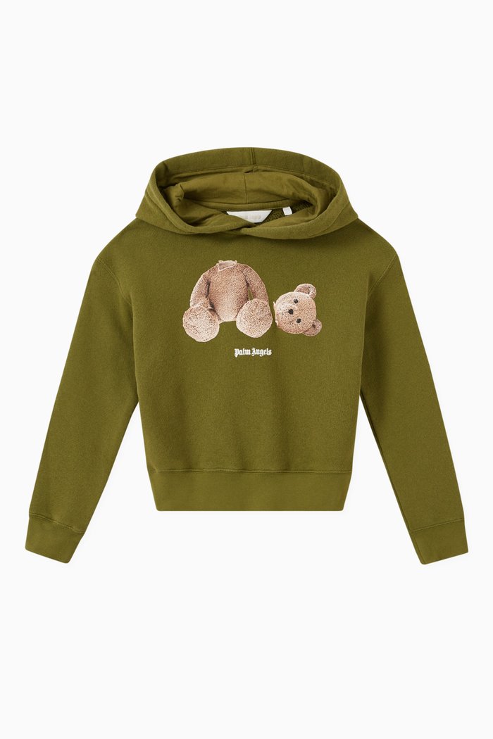 

Teddy Logo Print Sweatshirt in Cotton, Green