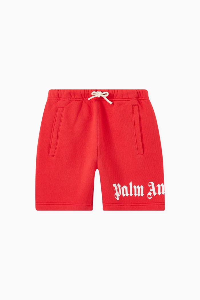 Logo Shorts in Cotton Terry, Red