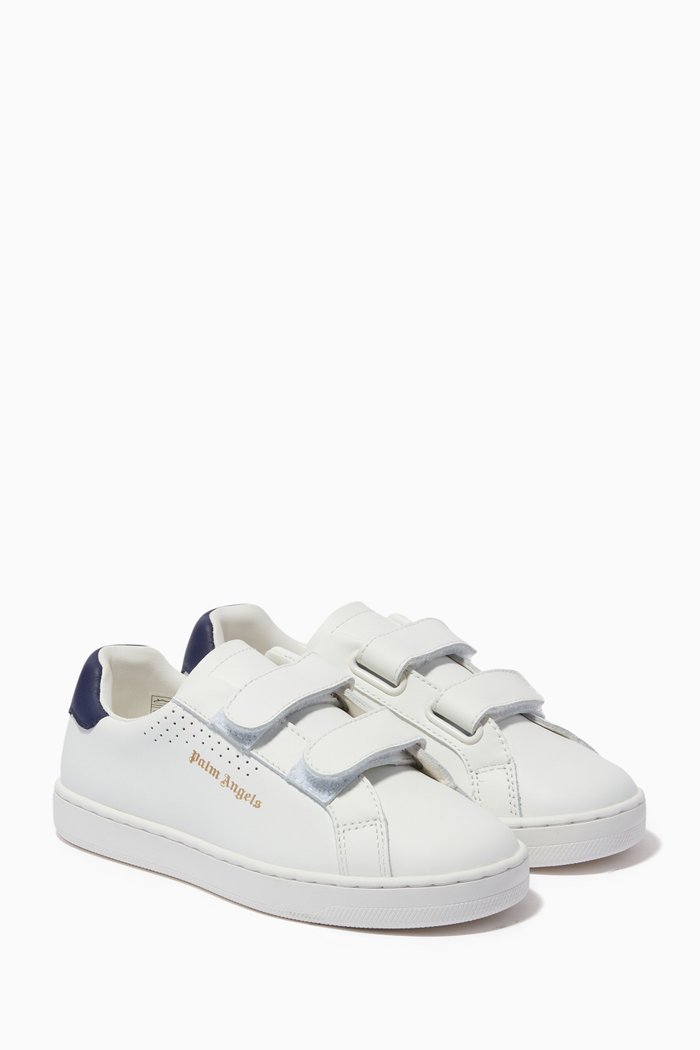 

Strap Tennis Sneakers in Leather, White