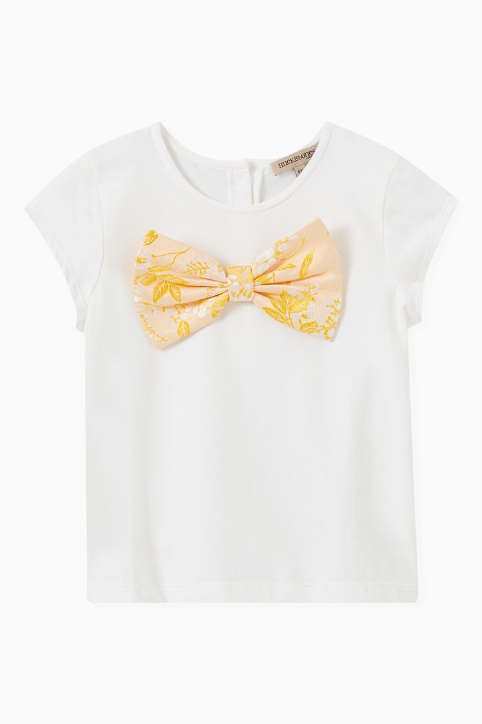 

Large Bow T-shirt in Cotton Blend, White