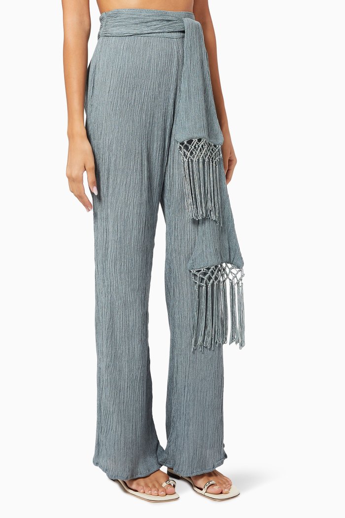 

Vea Pants in Silk & Bamboo, Blue