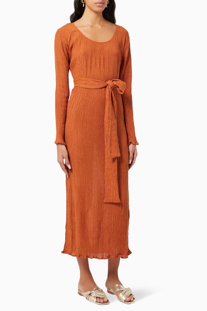 

Rum Dress in Silk & Bamboo, Orange