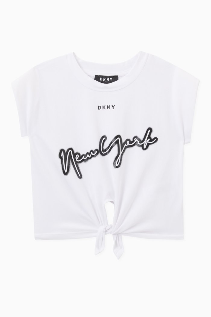 

Knot Detail T-Shirt in Cotton, White