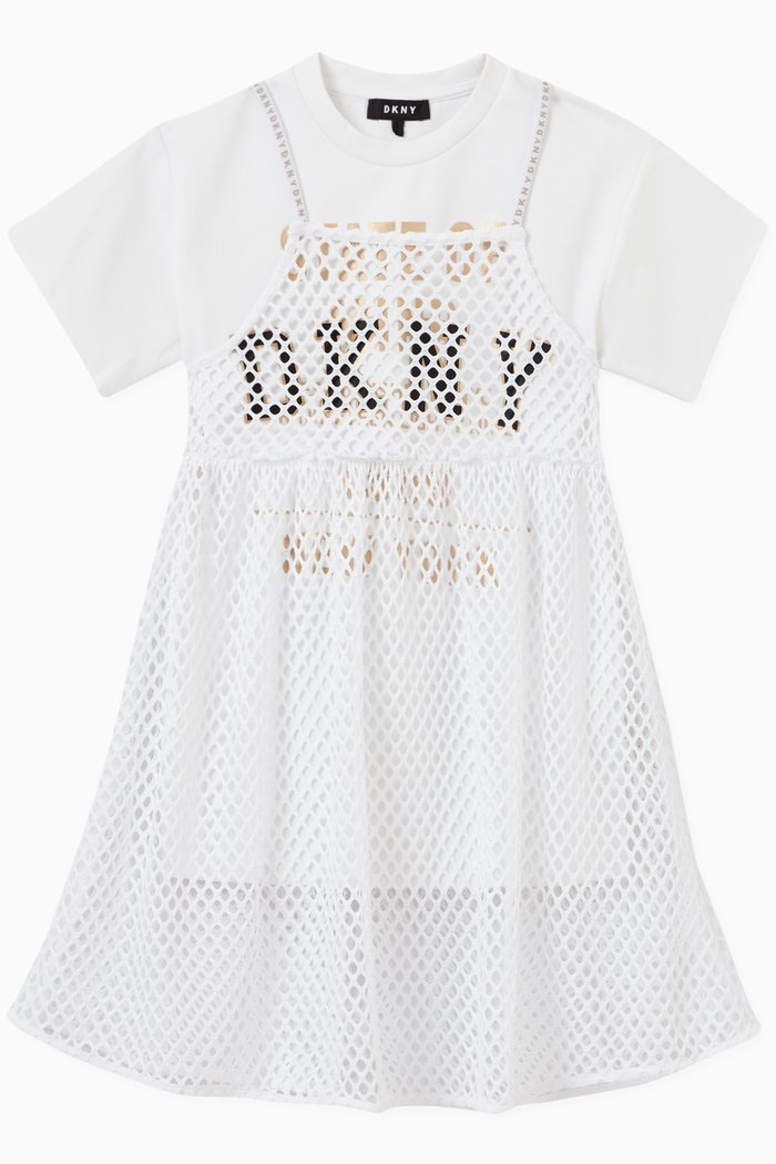 

Layered Logo T-shirt Dress, White
