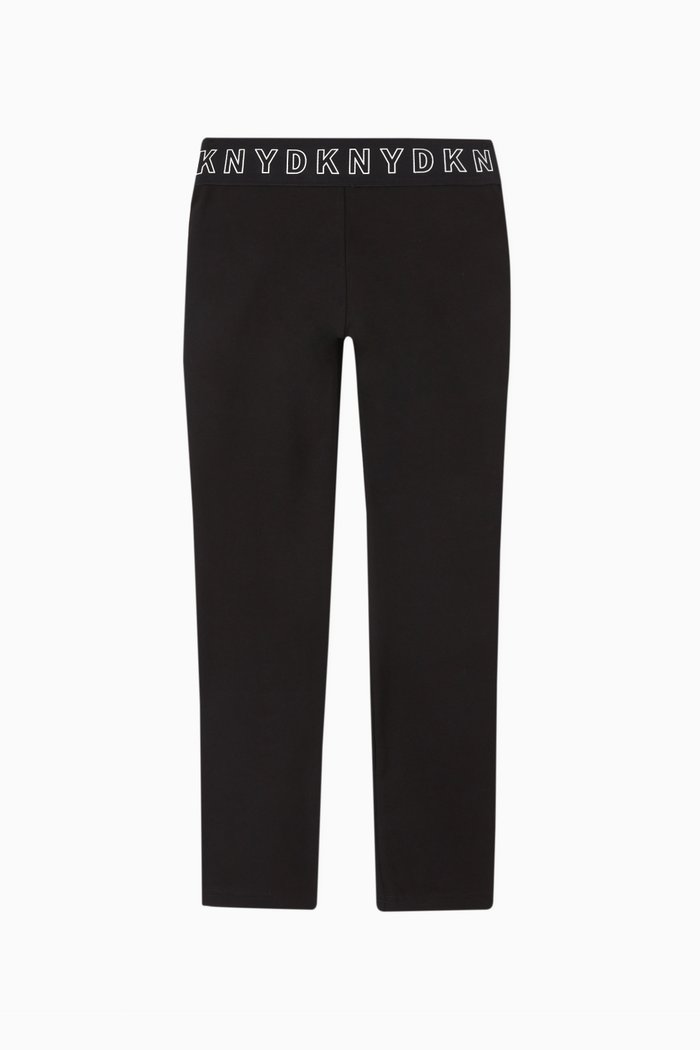 

Logo Waist Leggings in Stretch Cotton, Black
