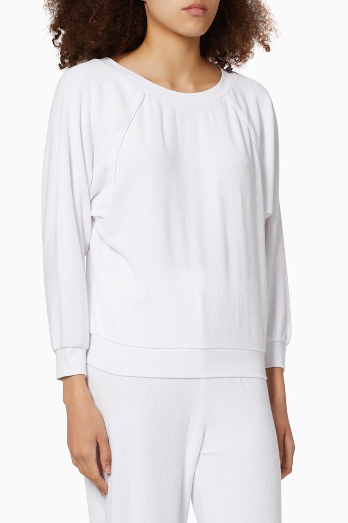 

Saba Raglan Top in Beach Terry, White