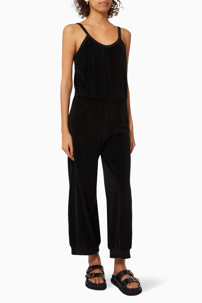 

Tank Jumpsuit in Velour, Black