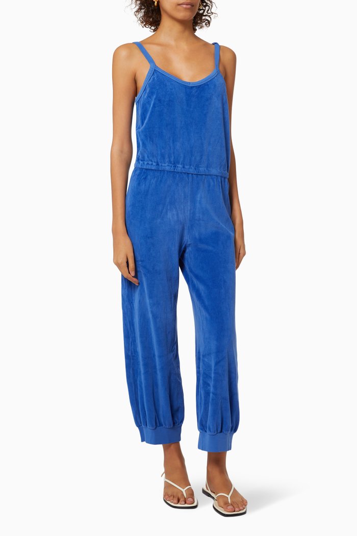 

Tank Jumpsuit in Velour, Blue