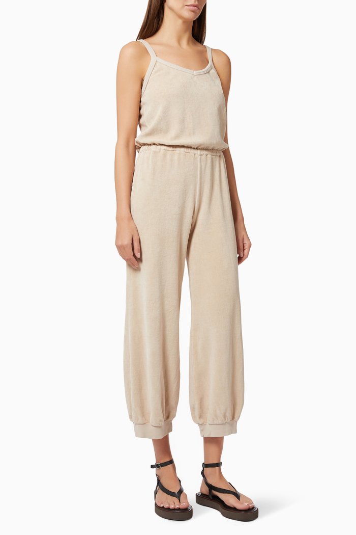 

Giorgi Tank Jumpsuit in Velour, Grey