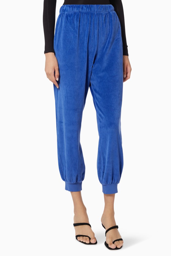 

Patmos High-rise Pants in Velour, Blue