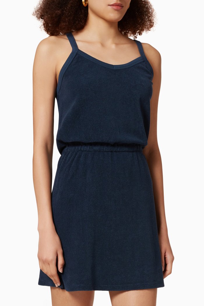 Dita Tank Dress in Beach Terry, Blue