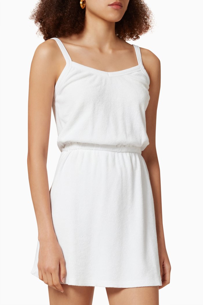 

Dita Tank Dress in Beach Terry, White