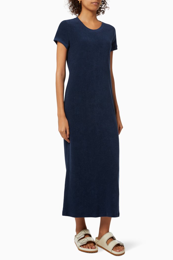 Asti T-Shirt Dress in Beach Terry, Blue