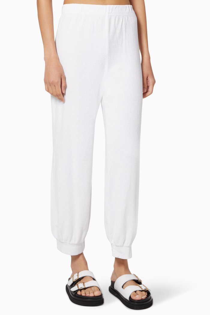 

High-rise Harem Pants in Beach Terry, White