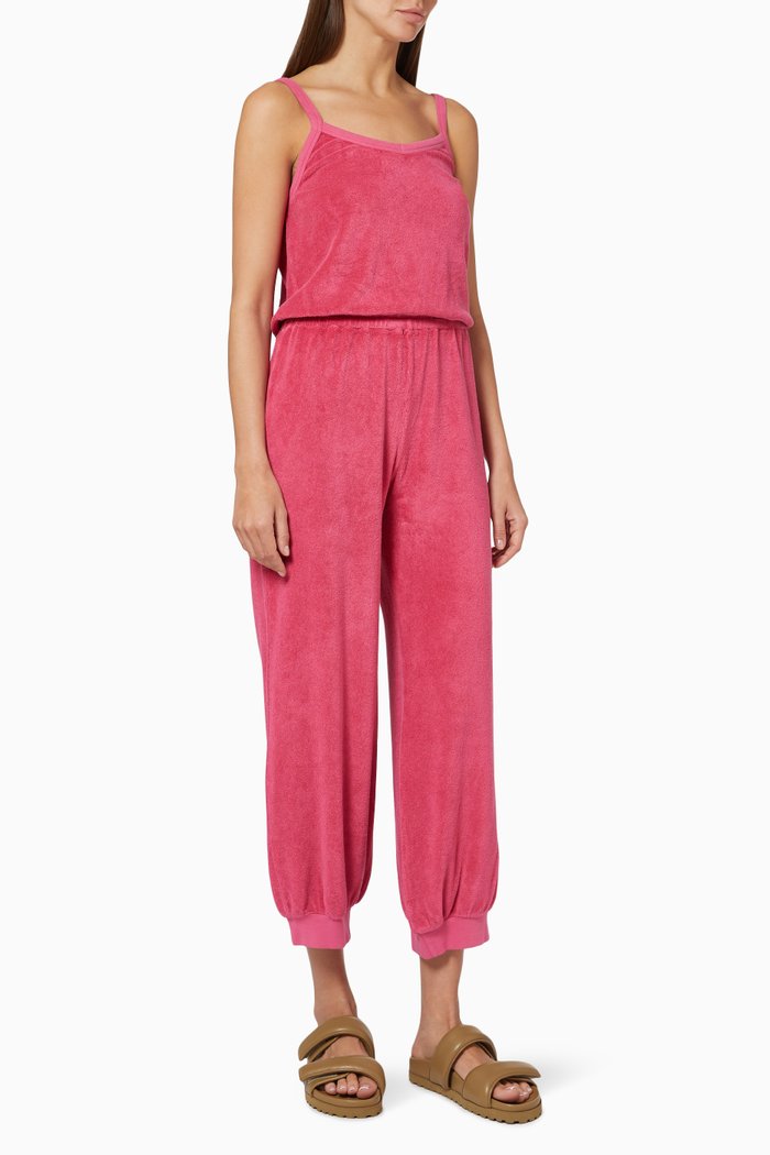 

The Giorgi Tank Jumpsuit in Beach Terry, Pink