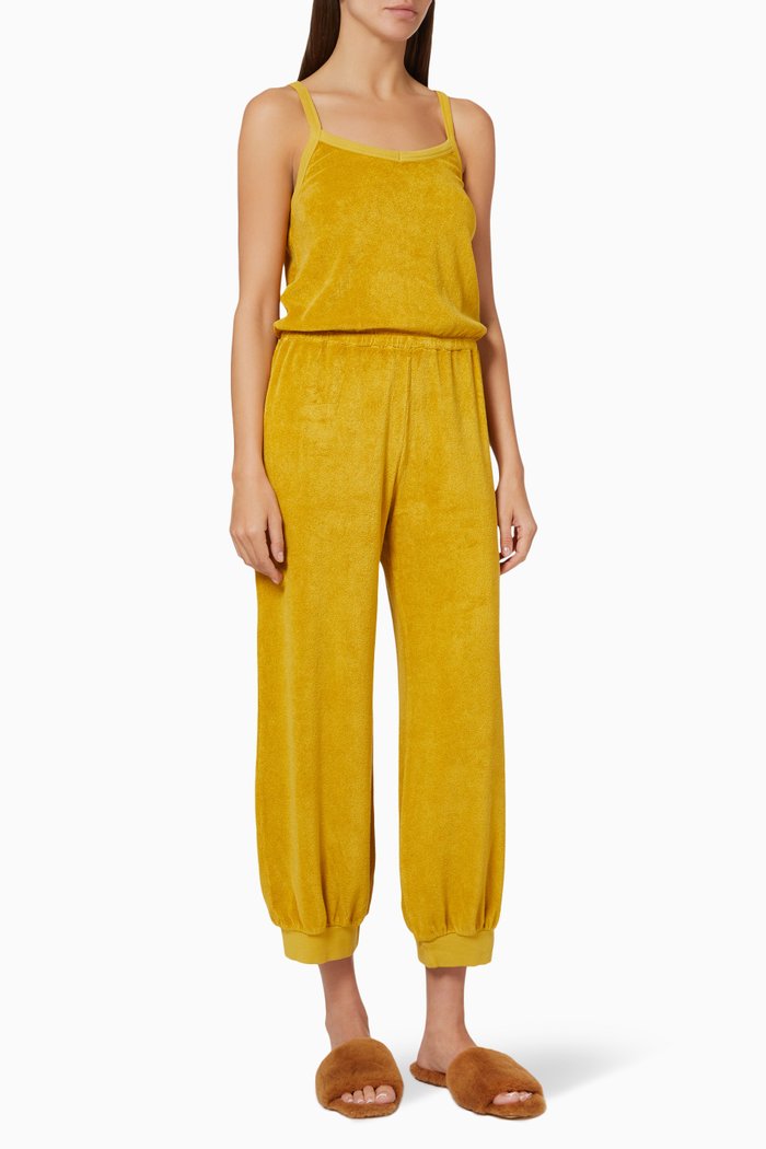 

The Giorgi Tank Jumpsuit in Beach Terry, Yellow