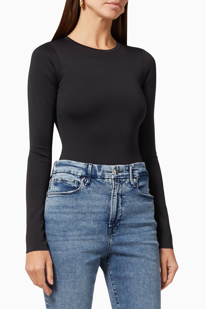 

Scuba Bodysuit in Nylon Blend, Black