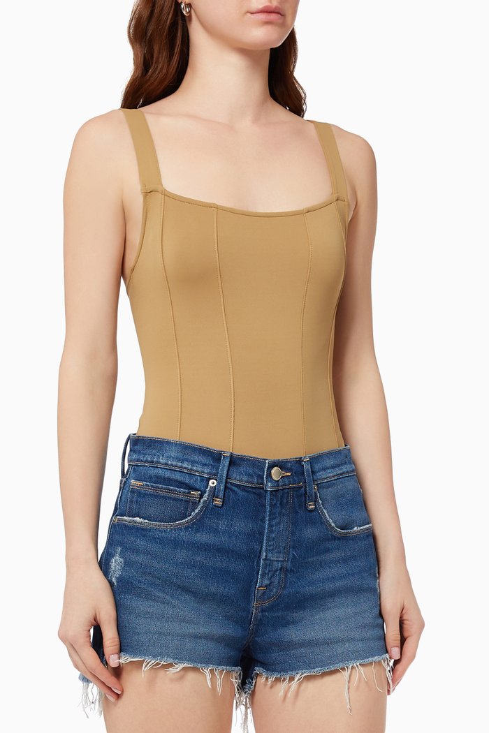 

Contour Bodysuit in Scuba Fabric, Neutral