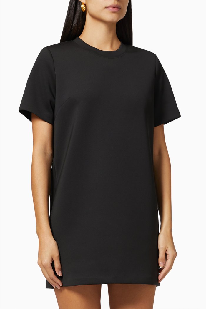 

Mini T-shirt Dress in Scuba Fabric, Black