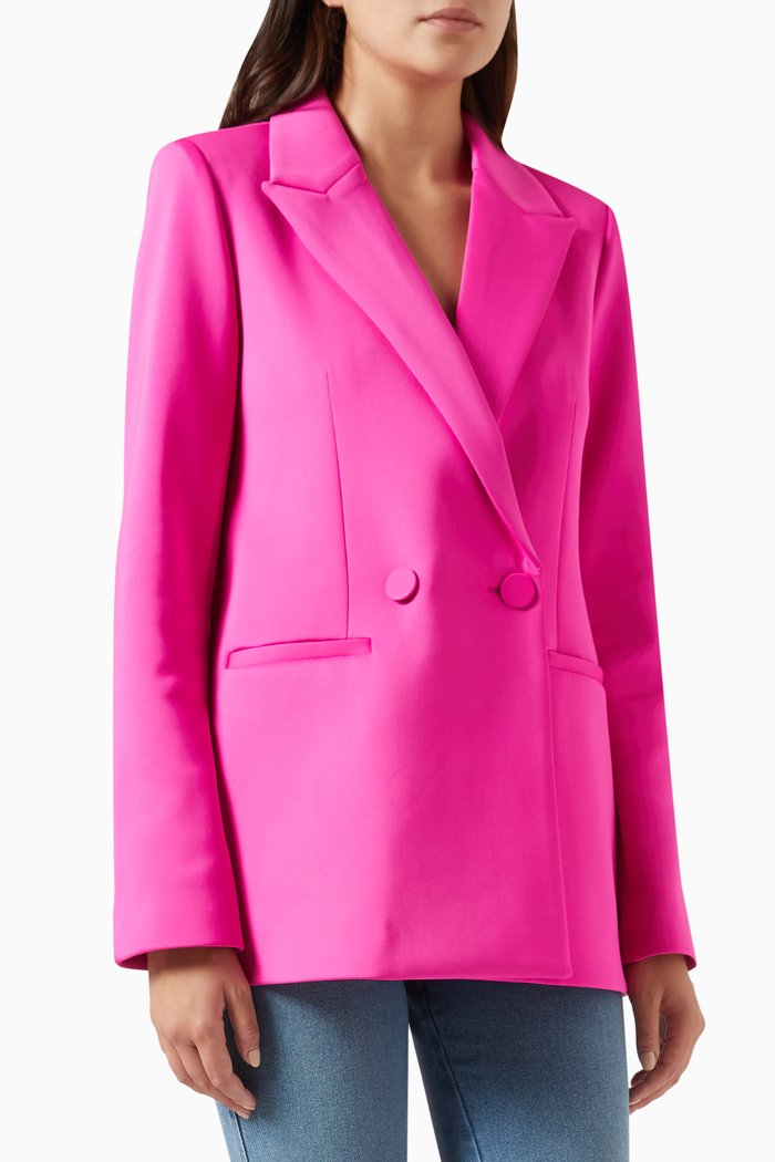 

Relaxed Fit Blazer in Scuba Fabric, Pink