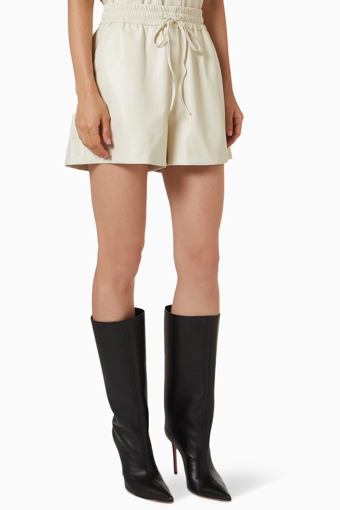 

Better Than Leather Shorts in Faux Leather, White