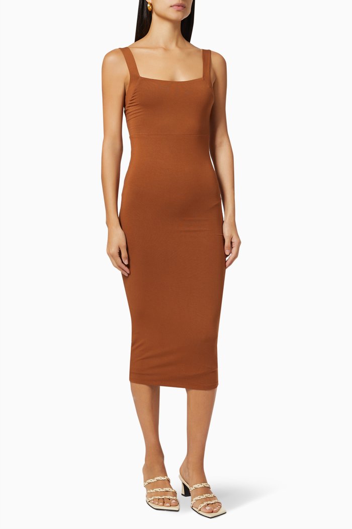 

90s Tank Dress in Stretch Jersey, Brown