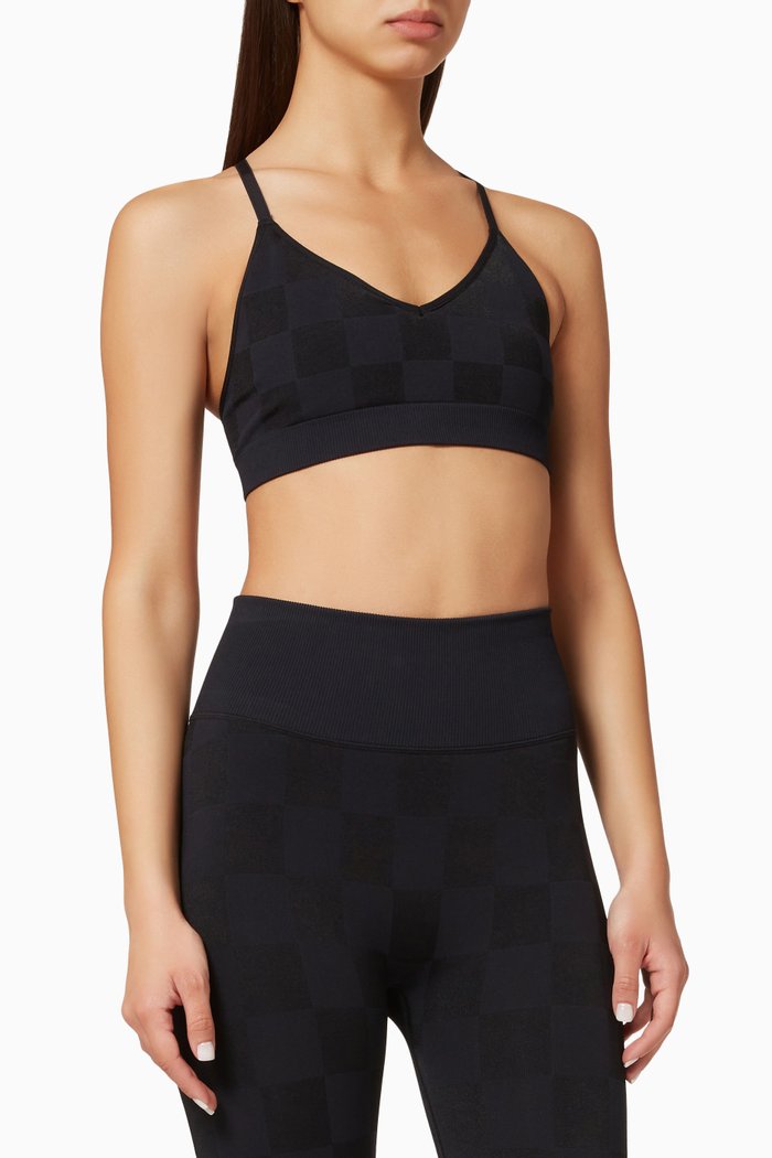 

Shine Crossback Bralette in Nylon, Black