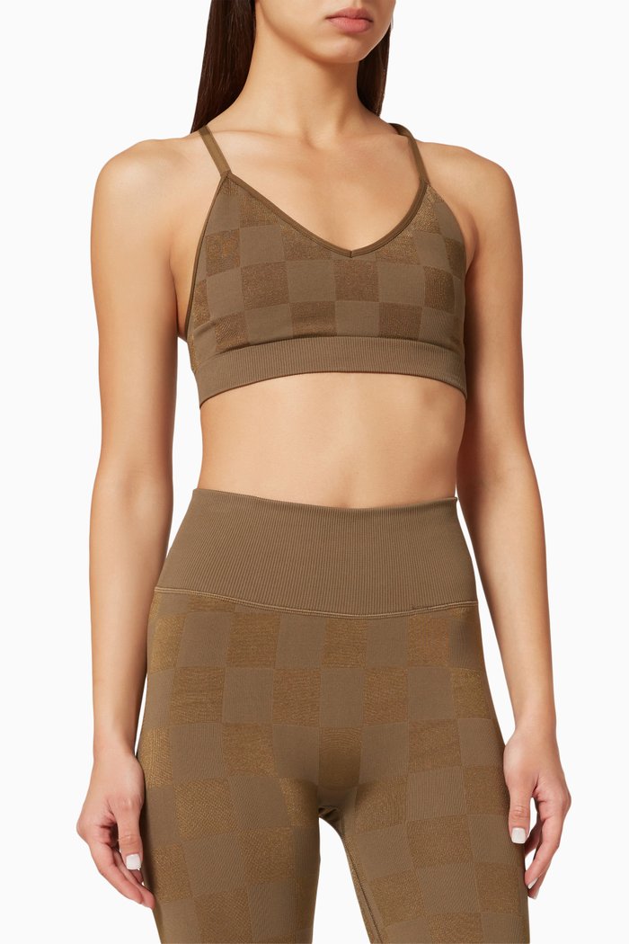 

Shine Crossback Bralette in Nylon, Brown