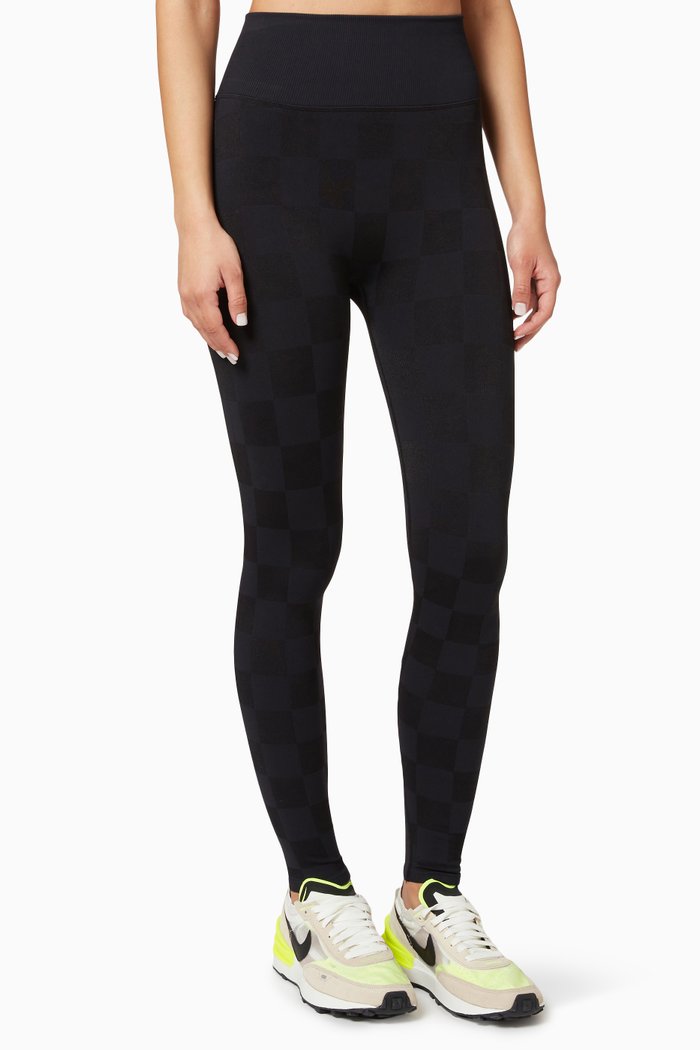

Shine Jacquard Leggings in Nylon, 7/8, Black