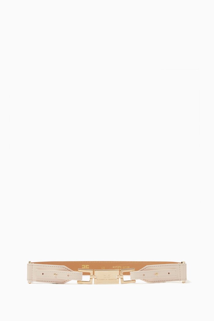 

Horsebit Belt in Faux Leather, Neutral