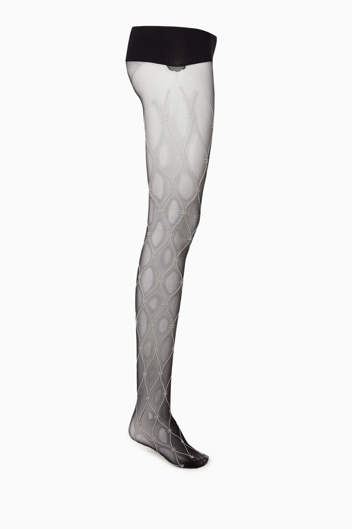 

Logo Diamond Motif Tights, Neutral