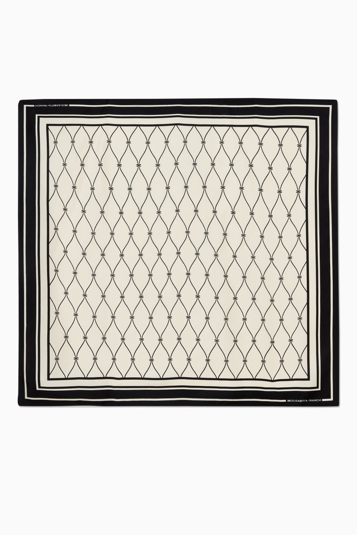 

Scarf in Logo Printed Silk, Neutral