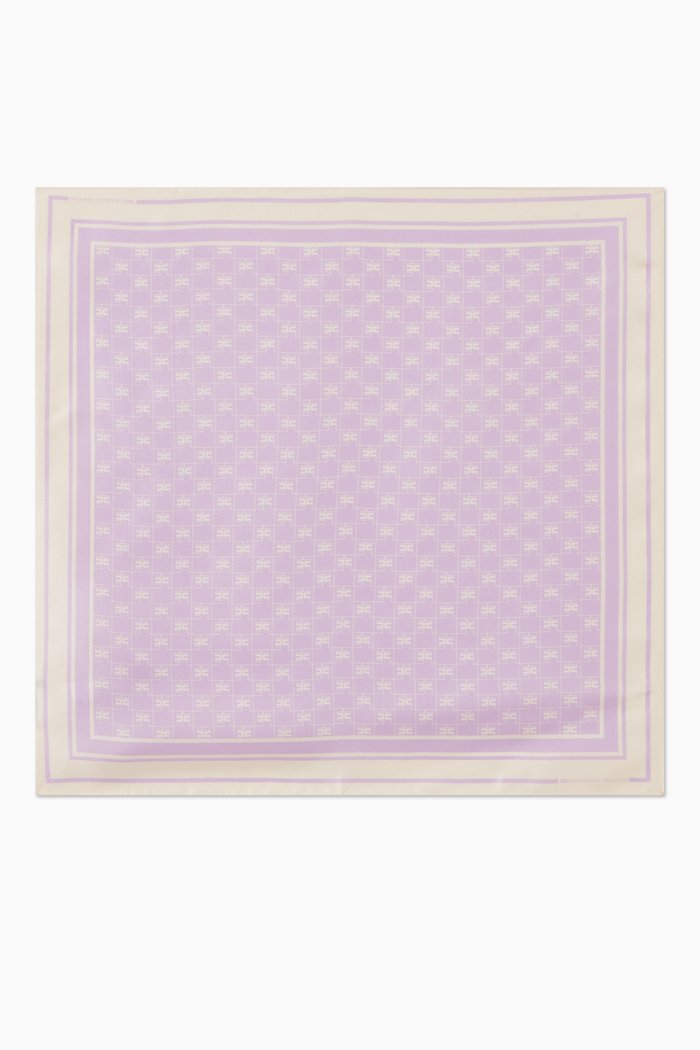 

Scarf in Logo Printed Silk, Purple