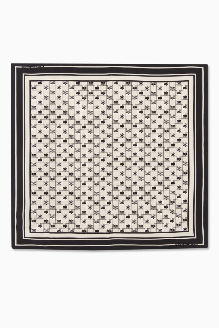 

Scarf in Logo Printed Silk, Neutral