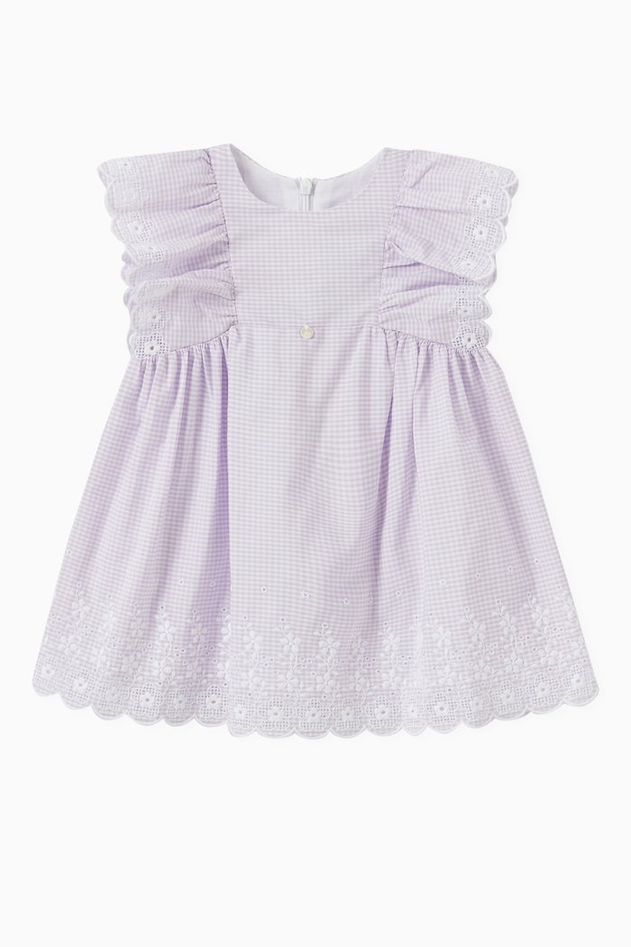 

Embroidered Dress in Cotton, Purple