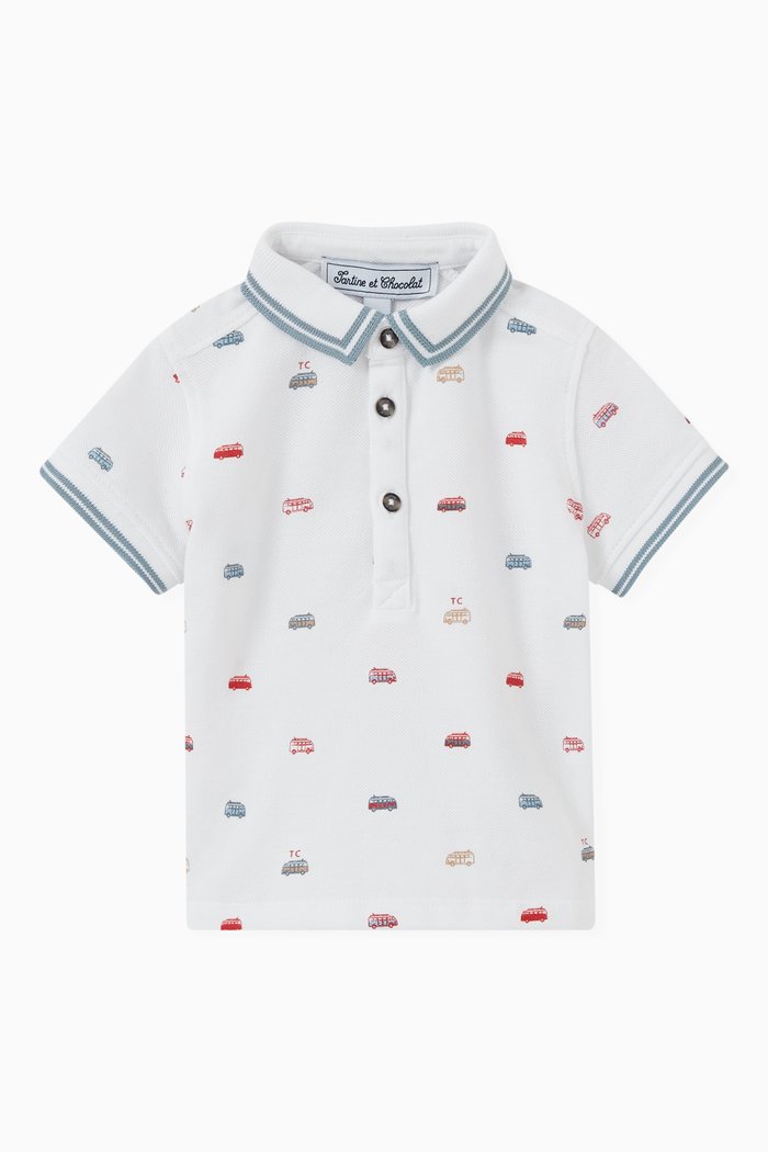

Car Polo Shirt in Cotton Piqué, White