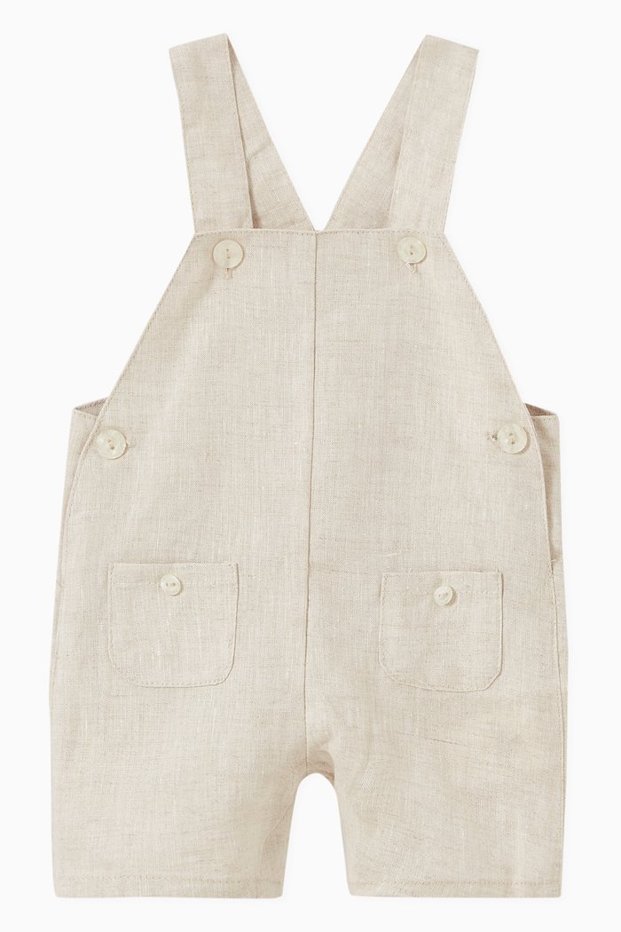 

Clip On Strap Dungarees in Linen, Multicolour
