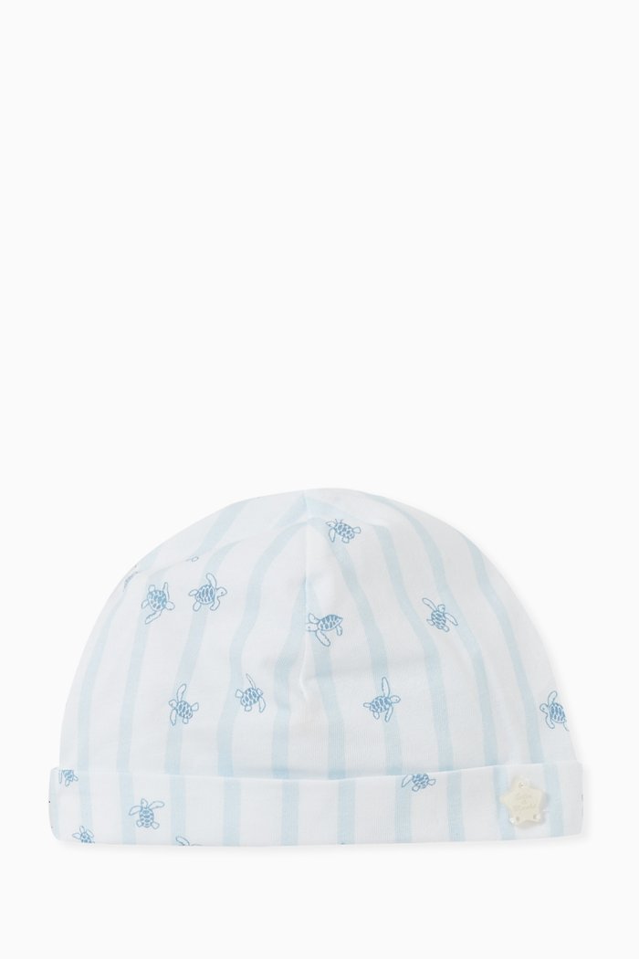 

Striped Hat in Cotton, Blue