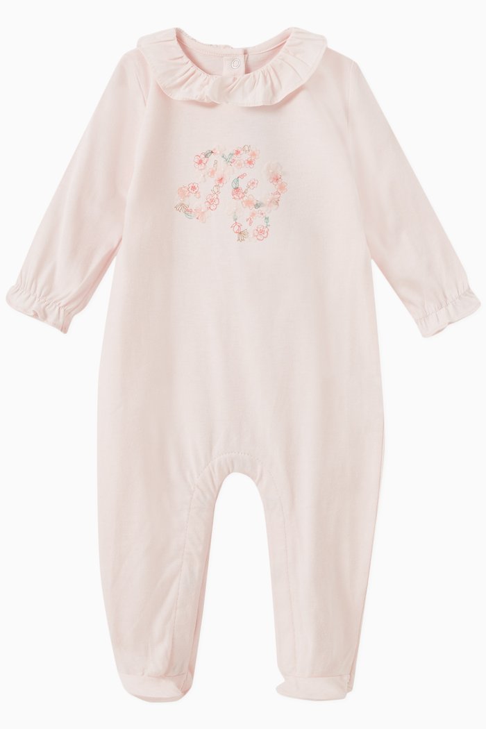 

Flower Print Romper in Cotton, Pink