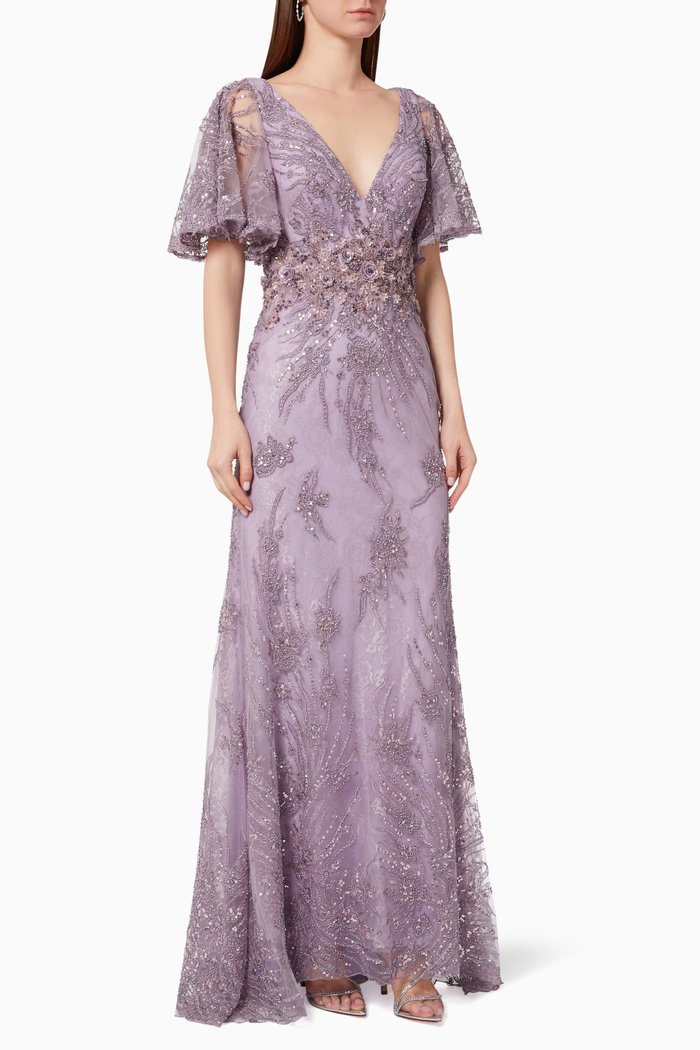 

Vintage Evening Gown in Tulle, Purple