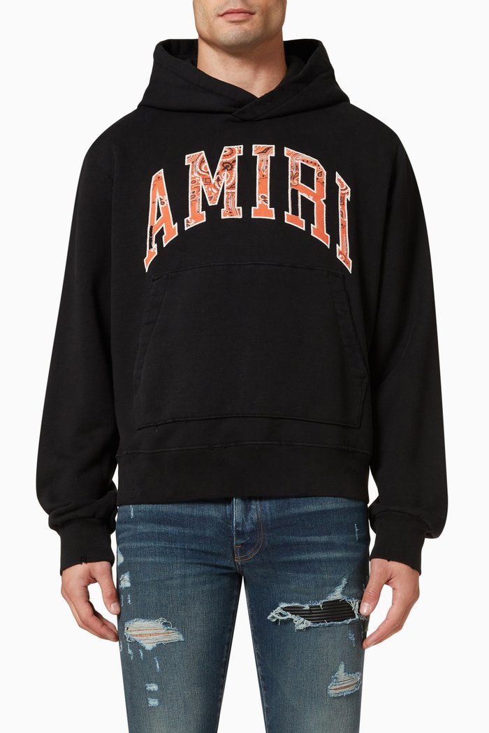 

Bandana Logo Hoodie in Brushed Cotton, Black