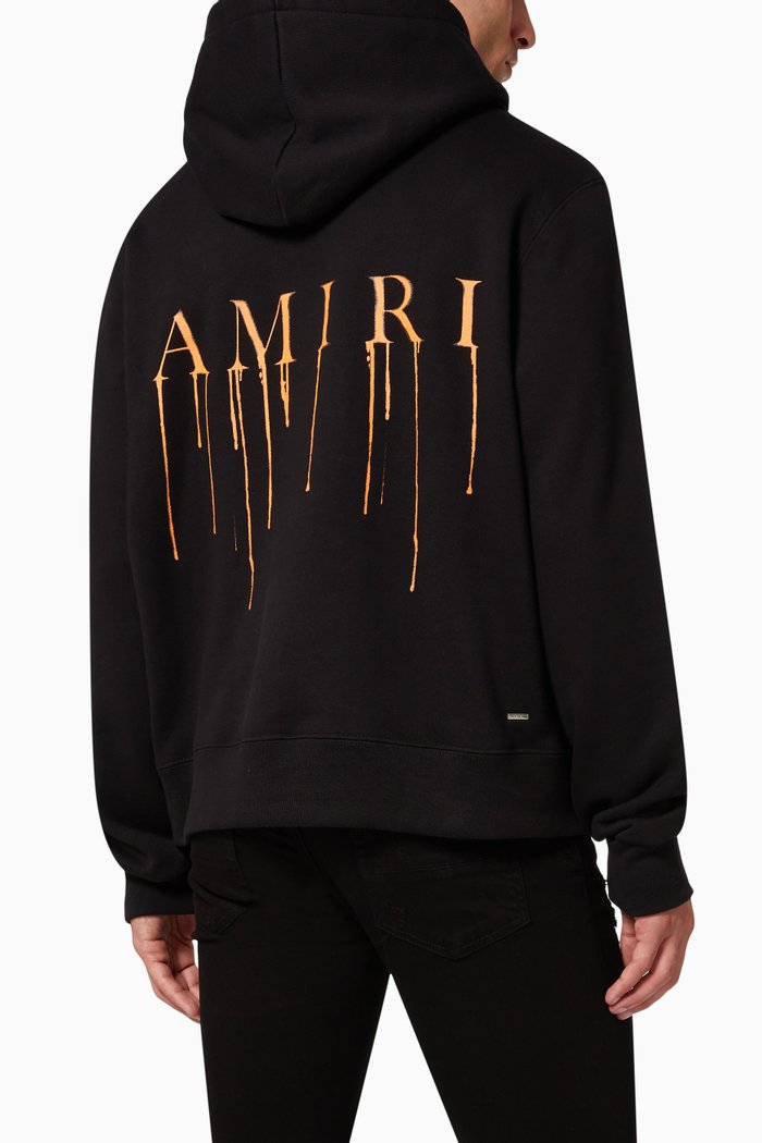 

Spray Paint Logo Hoodie in Cotton Fleece, Black