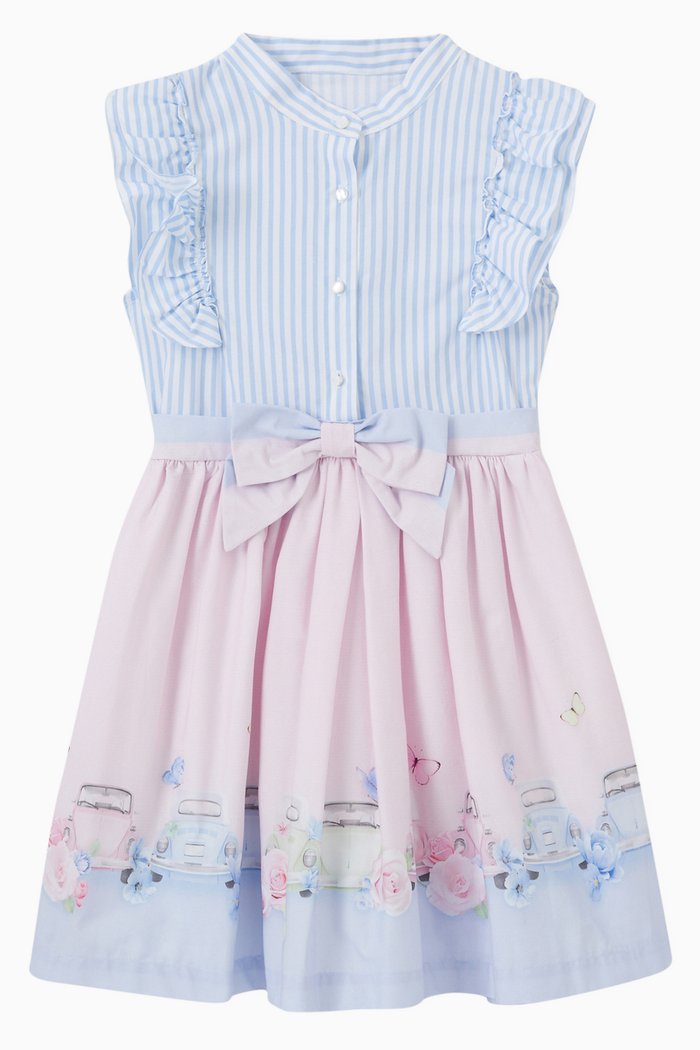 

Striped Dress in Cotton Stretch, Pink