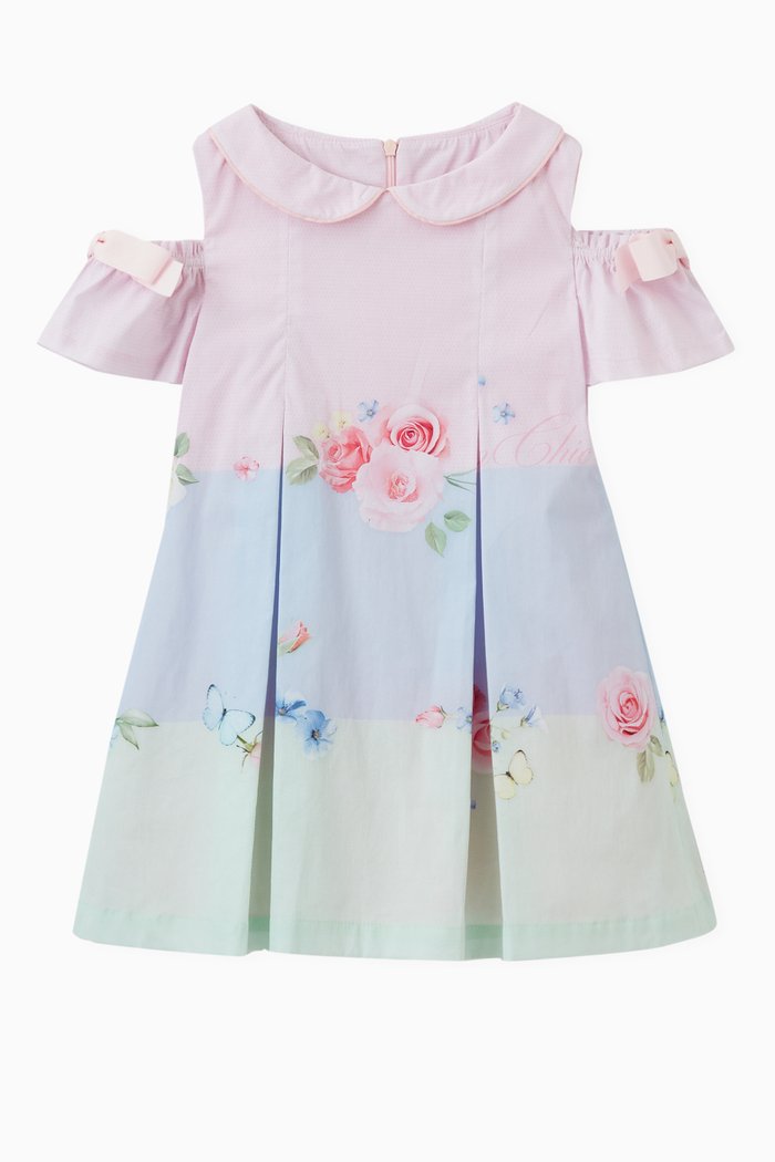 Springful Stripes Dress in Cotton, Pink