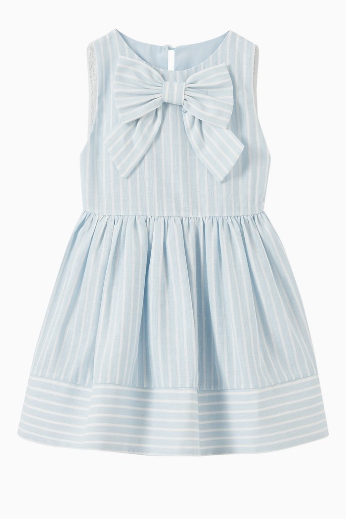 

Stripe Dress with Big Bow, Blue