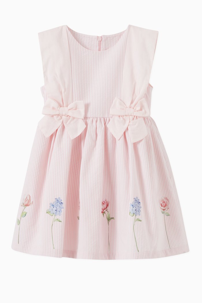 

Stripe Dress with Side Bow Detail, Pink
