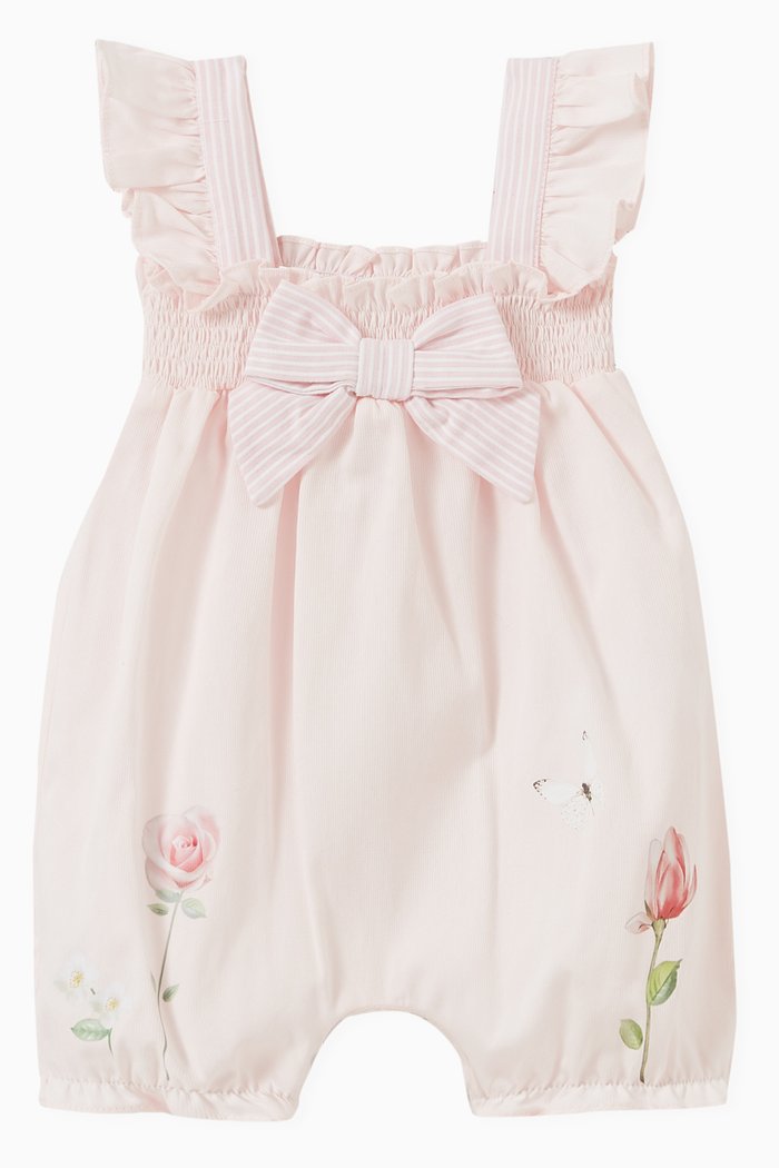

Floral Romper in Poplin, Pink