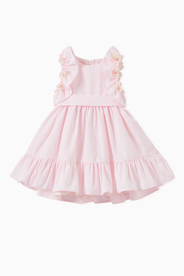 

Dress with Frill Flower Sleeves, Pink