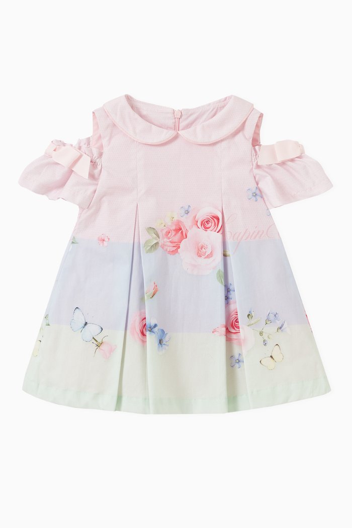 

Springful Stripes Dress in Cotton, Pink